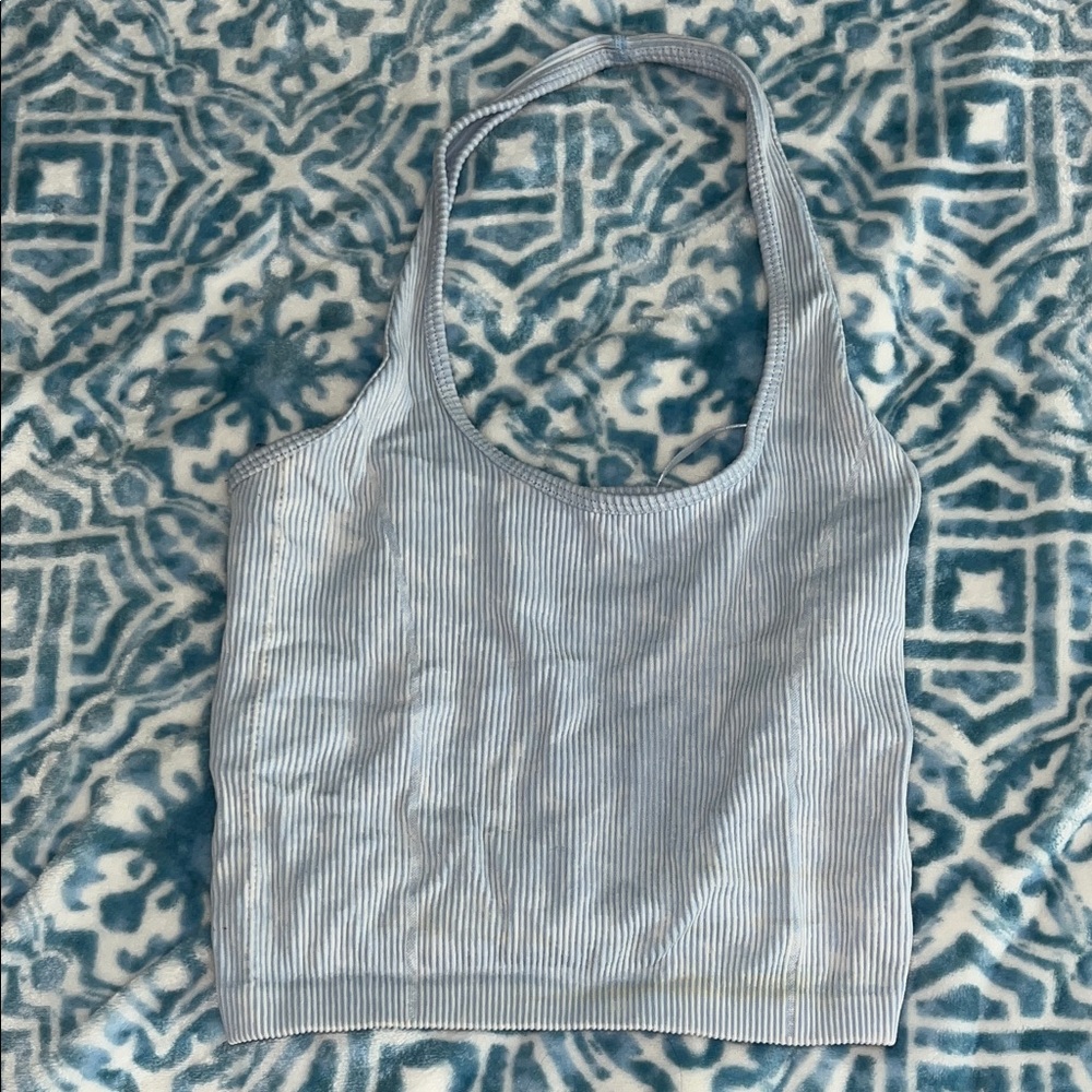 American Eagle Outfitters Light Blue Striped Tank